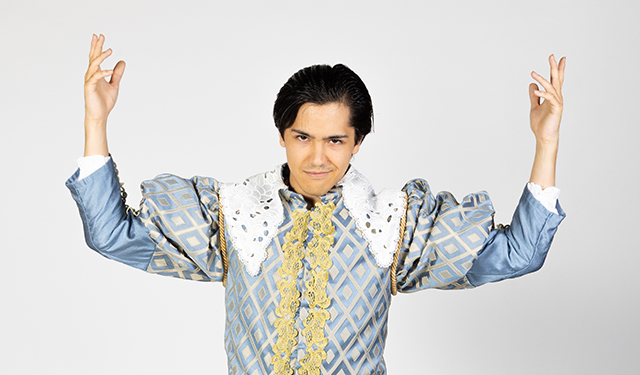 Ian Luk, bachelor of fine arts student, dressed in costume